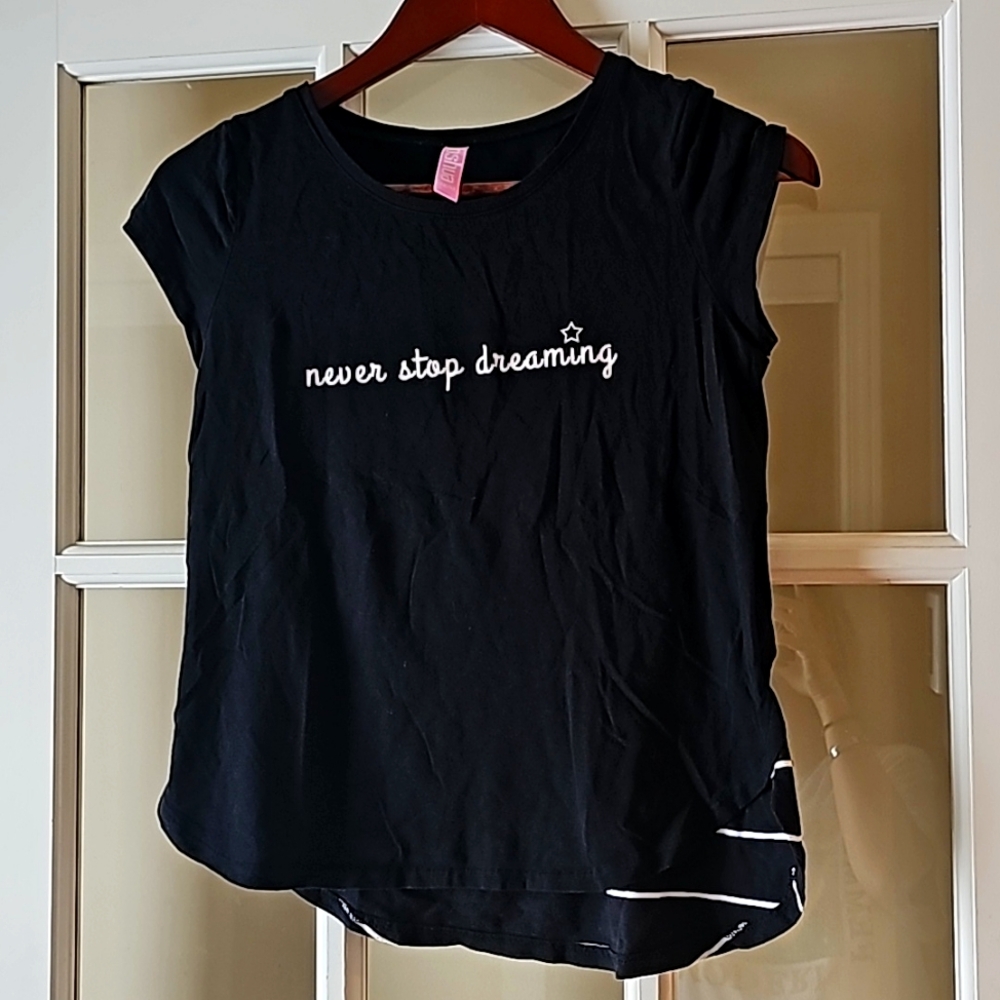 "Never Stop Dreaming" logo tee